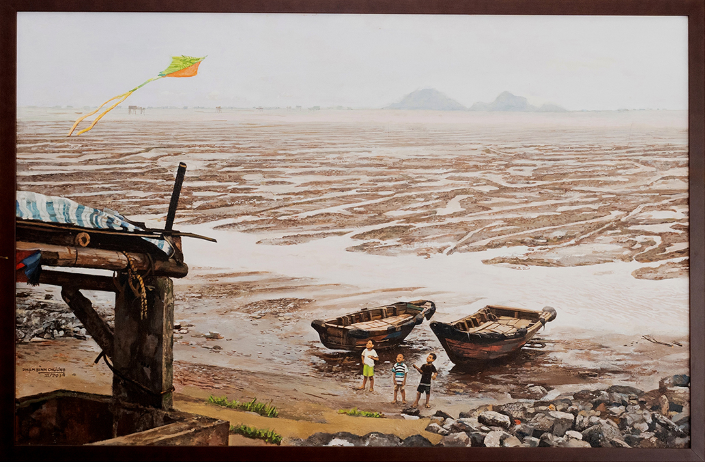 Bức Biển chiều của họa sĩ Phạm Bình Chương được đấu với giá 45 triệu đồng