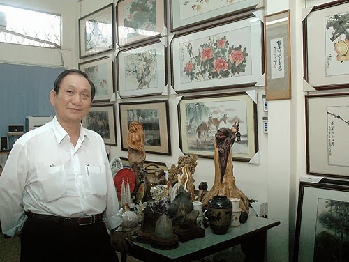 Trong giới mỹ thuật, Trương Hán Minh là một tên tuổi lớn với danh hiệu Kỷ lục gia Việt Nam và châu Á của dòng tranh thủy mặc  ẢNH: T.L