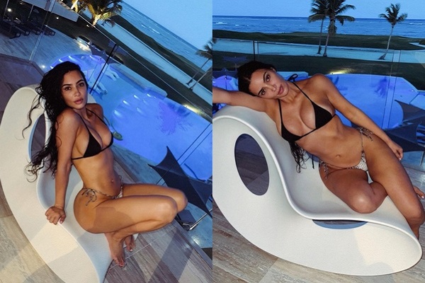 Pha khoe dáng 'bốc lửa' của Kim Kardashian khi diện bikini