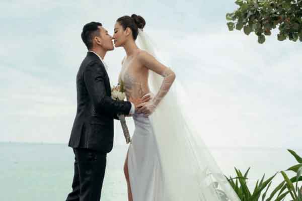 Phương Trinh Jolie hở bạo trong bộ ảnh cưới chụp với Lý Bình tại Phú Quốc