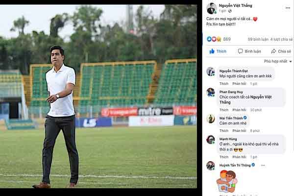 Đội bóng bị nợ tiền, HLV Nguyễn Việt Thắng chia tay CLB Cần Thơ