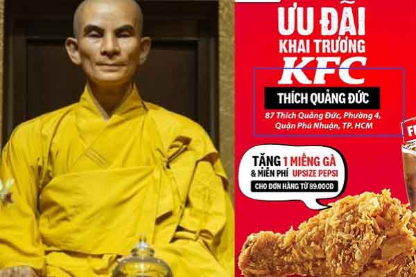 Yêu cầu KFC xin lỗi Giáo hội vì đặt tên quán gà phỉ báng Phật giáo