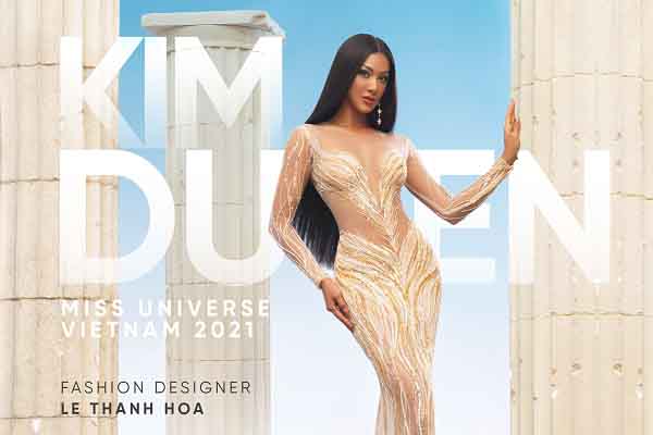 Trang phục dạ hội của Kim Duyên tại đêm bán kiết Miss Universe 2021 có tên 'My Mekong'