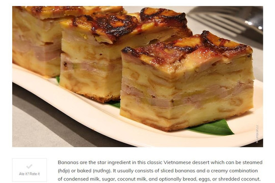 Bánh chuối và bánh da lợn của Việt Nam vào top 100 bánh ngon nhất thế giới