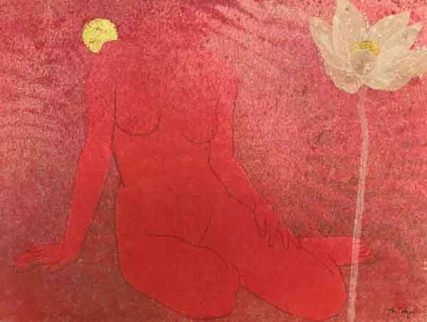 Họa sĩ Đào Thành Dzuy với triển lãm 'Dzó Tháng Tư': Vẻ đẹp của sen và thiếu nữ