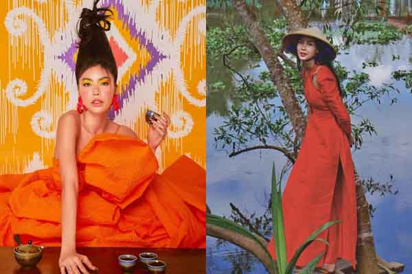 Sao Việt ngày Mùng 2 Tết (23/1): Minh Tú rực rỡ trong sắc cam, Bảo Ngọc với phong cách chụp ảnh Tết 'độc lạ'