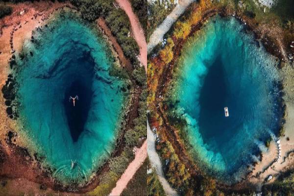 Khám phá hồ nước giống con mắt của trái đất