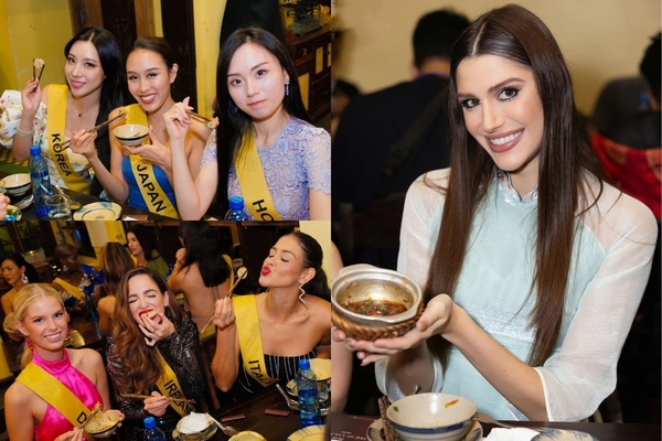 Mâm cơm Việt 'đốn tim' đương kim Miss Grand International và dàn người đẹp quốc tế