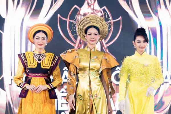 Bộ ba đại sứ 'Hoa hậu Quốc gia Việt Nam' trình diễn áo dài ba miền cực mãn nhãn