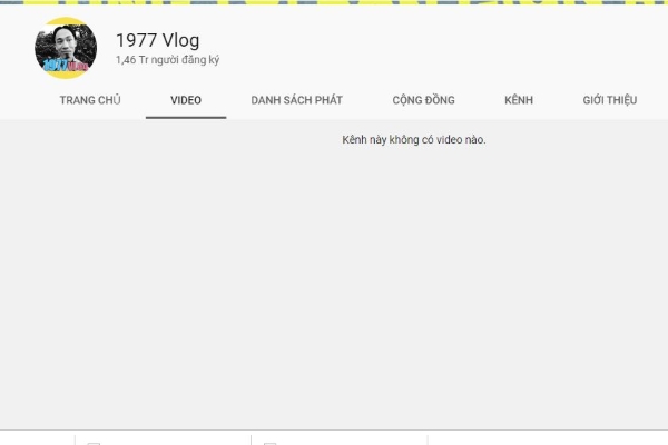 Kênh 1977 Vlog mất toàn bộ video trên YouTube
