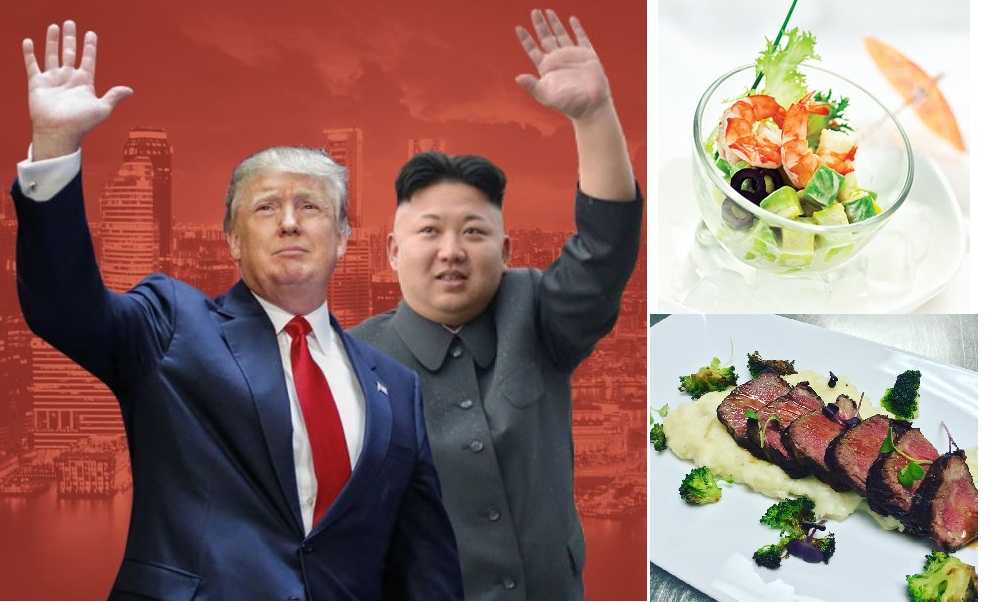 Cận cảnh thực đơn bữa trưa của ông Trump và ông Kim