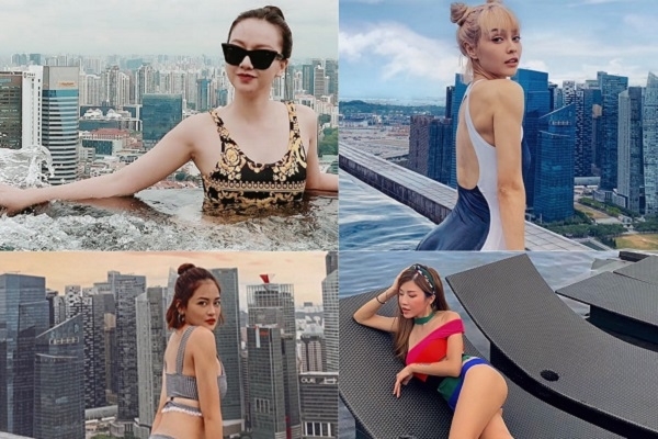 Băng Di và 'hội bạn thân showbiz' diện bikini, khoe dáng nuột nà tại Singapore