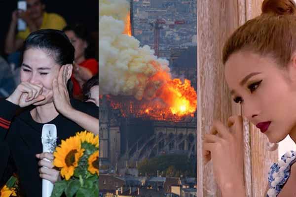 Cháy lớn nhà thờ Đức Bà Paris, sao Việt sốc nặng