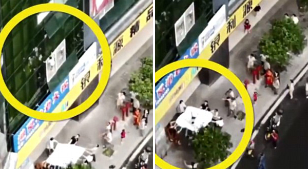 Một cậu bé Trung Quốc thoát chết khi rơi từ tầng 8 xuống đất