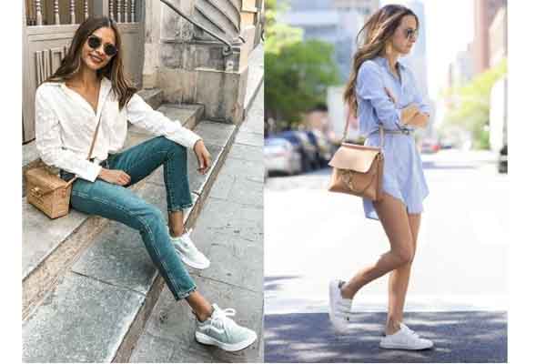 Muôn kiểu phối hợp giày sneaker sành điệu cho nàng công sở