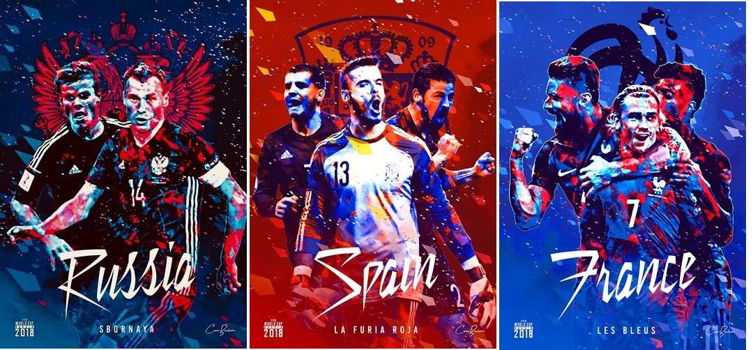 Ấn tượng với Poster “cực chất” của 32 đội bóng tham dự World Cup 2018