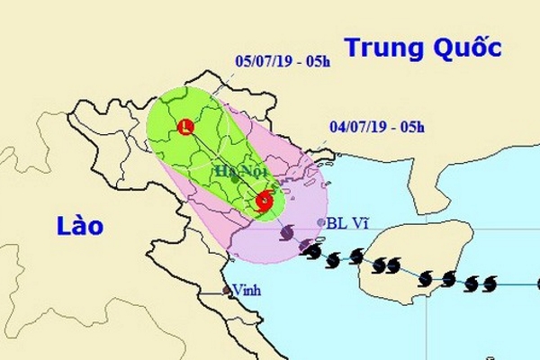 Bão số 2 vào Hải Phòng-Nam Định rạng sáng nay