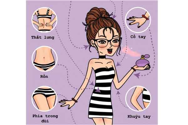 8 vị trí xịt nước hoa giữ hương thơm phảng phất suốt cả ngày