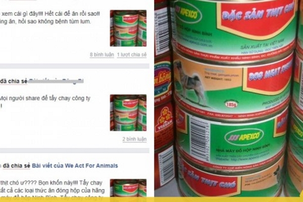 Cư dân mạng hoang mang với sản phẩm thịt chó đóng hộp