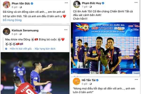 Ngập tràn lời cầu chúc Đỗ Hùng Dũng vượt qua chấn thương