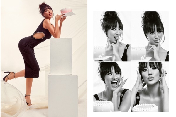 Kim Duyên khoe sắc vóc khỏe khoắn, tạo dáng nghịch ngợm với bánh kem đón tuổi mới