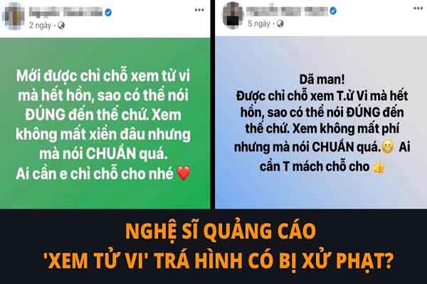 Nghệ sĩ quảng cáo ‘xem tử vi đúng hết hồn’ có thể bị phạt đến 80 triệu
