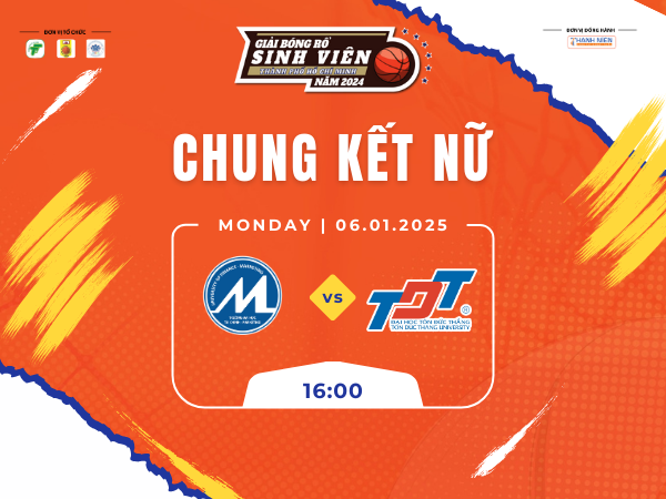 Giải Bóng rổ Sinh viên TP.HCM 2024: ĐH Tôn Đức Thắng và ĐH Tài chính – Marketing đối đầu ở chung kết nội dung nữ