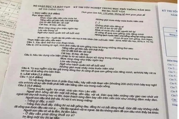 Làm lộ đề văn, xử lý thế nào?