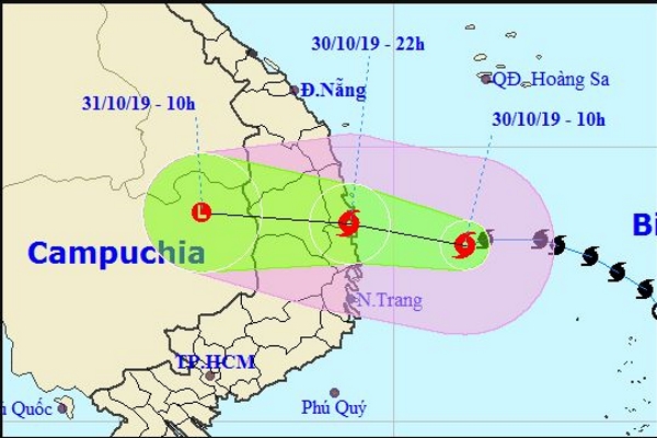 Bão số 5 giật cấp 11-12 mưa lớn ở nhiều khu vực