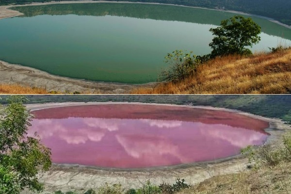Kỳ bí hồ nước 50.000 năm chuyển sang màu hồng