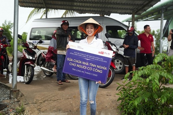 Hoa hậu Khánh Vân tiếp tục các dự án thiện nguyện tại Long An
