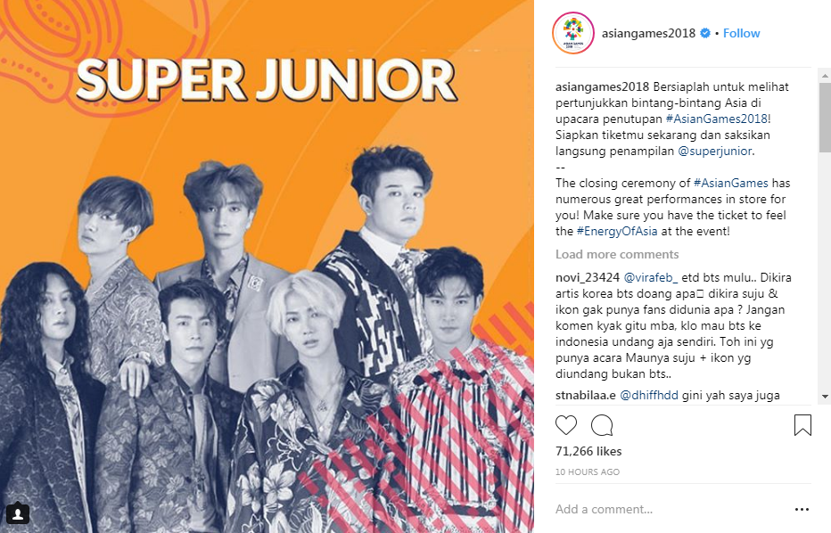Super Junior và iKON sẽ “đốt cháy” sân khấu lễ bế mạc ASIAD 2018