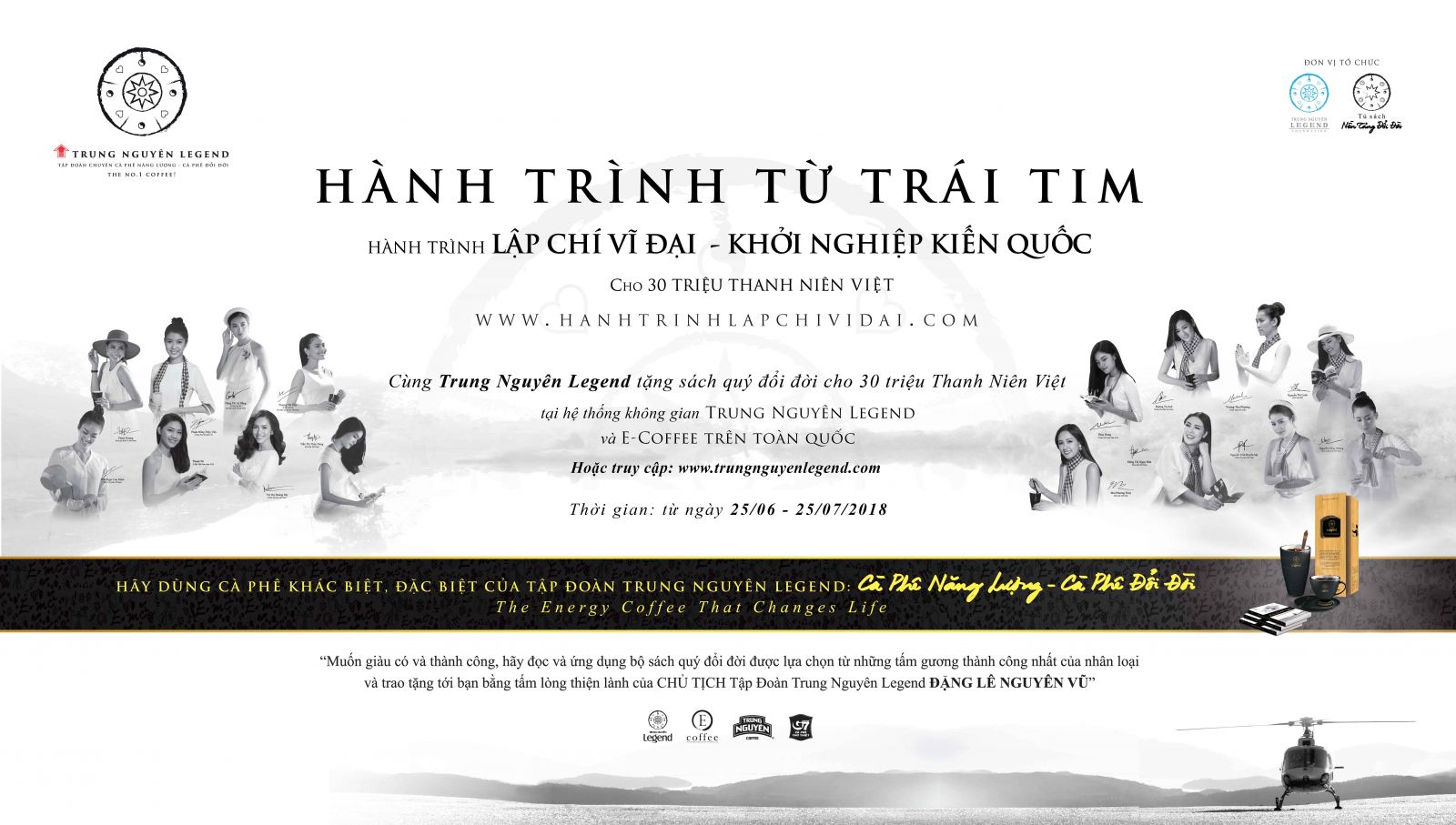 Cùng Trung Nguyên Legend tặng sách quý đổi đời cho 30 triệu thanh niên Việt
