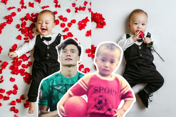 Thủ môn Bùi Tiến Dũng lần đầu công khai diện mạo quý tử, mới 6 tháng tuổi đã lộ nét giống bố y đúc 