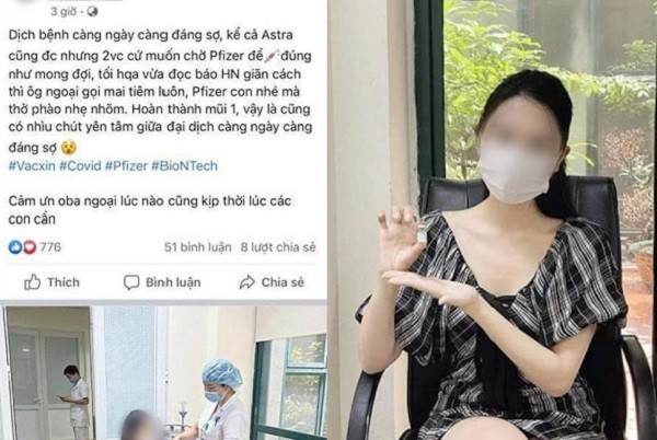 Sau Hoa khôi Học viện báo chí, đến Á hậu doanh nhân quốc tế khoe được tiêm vắc xin COVID-19 nhờ quen biết