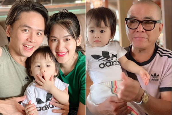 Con gái Văn Anh – Tú Vi quấn quýt bên ông nội