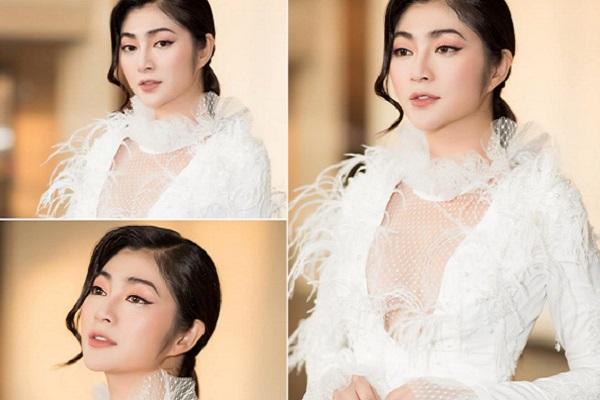 Thanh Trúc diện váy lông vũ bắt mắt trong sự kiện làm đẹp