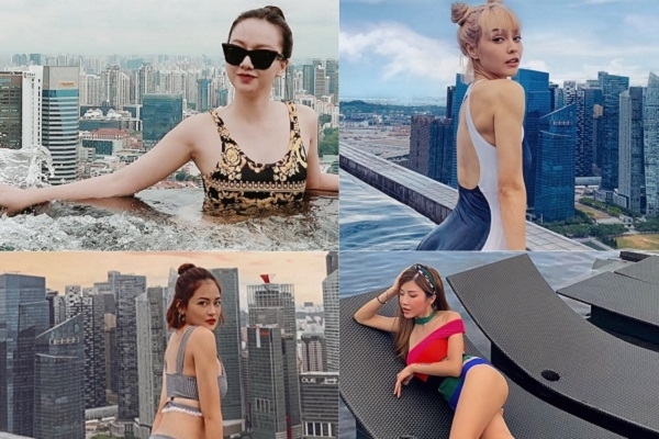 Băng Di và ‘hội bạn thân showbiz’ diện bikini, khoe dáng nuột nà tại Singapore