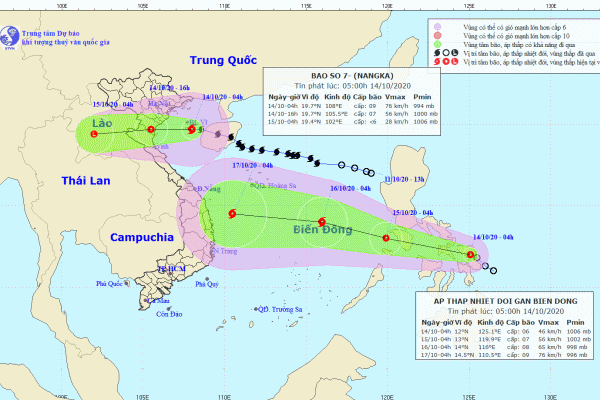 Bão số 7 giật cấp 11 đổ bộ các tỉnh từ Thái Bình đến Nghệ An, thêm một áp thấp nhiệt đới trên Biển Đông