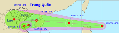Gần bờ biển miền Trung xuất hiện áp thấp nhiệt đới