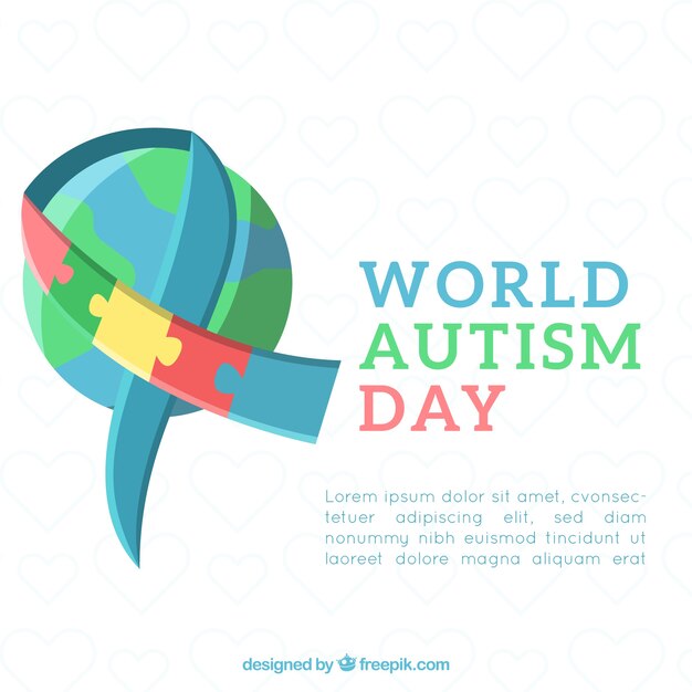 Autism day background in flat style