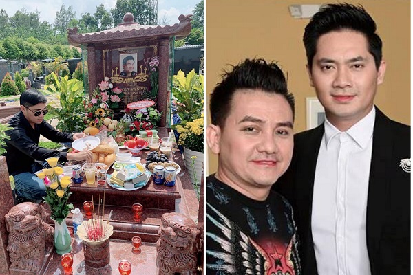 Minh Luân mang bia, thức ăn đến viếng mộ Anh Vũ dịp 49 ngày