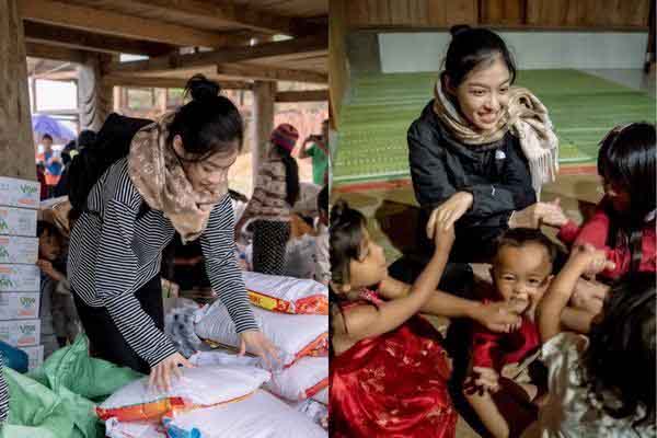 Á hậu Kiều Loan giản dị làm thiện nguyện tại quê nhà