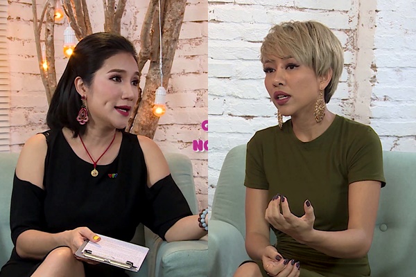 Cát Tường mặt buồn khi trò chuyện cùng Thảo Trang