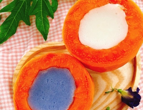 Mát lịm món đu đủ thạch sữa dừa