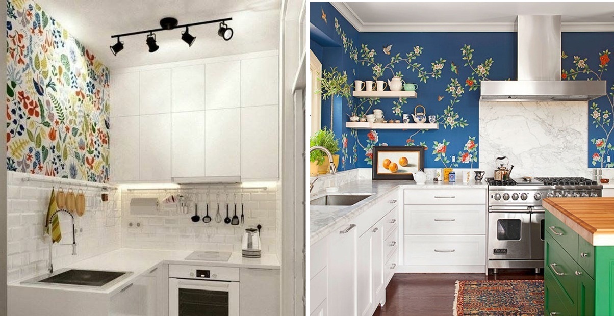 Làm mới bếp bằng giấy dán tường