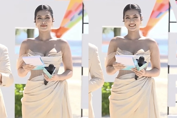 Hoa hậu Thiên Ân để lộ ngoại hình kém sắc, già dặn khi lần đầu làm MC 