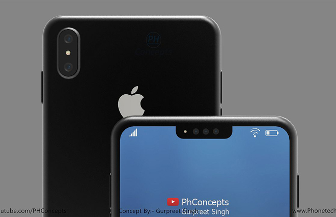 Xuất hiện iPhone X bản siêu nhỏ với 3 camera selfie đầy “kích thích”