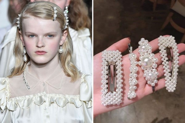 Biến hóa mái tóc với kẹp ngọc trai cho những buổi tiệc cuối năm