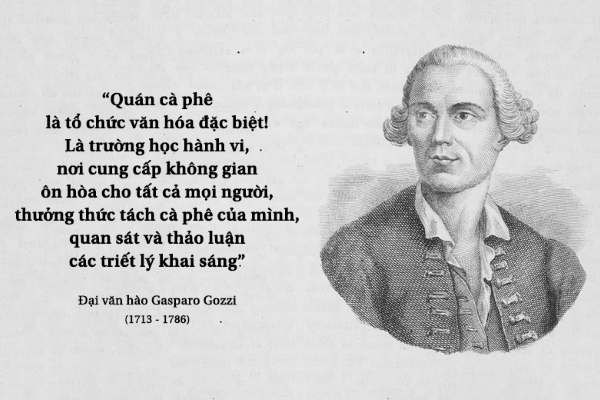 Kỳ 27: Đại văn hào Gasparo Gozzi: “Quán cà phê là tổ chức văn hóa đặc biệt!”
